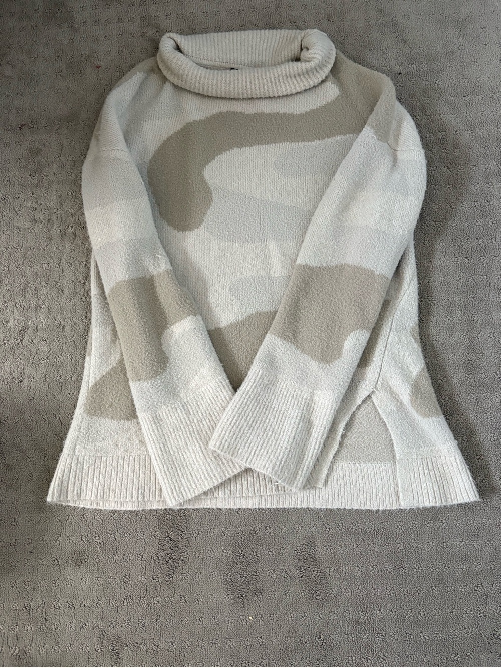 Express Cream and Taupe Cowl Neck Sweater
